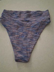 M High-Waisted Patterned Bikini Bottom