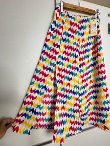 Colorful Patterned Midi Skirt