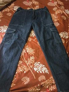 Dark Wash Cargo Jeans