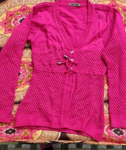 pink Net Sweater