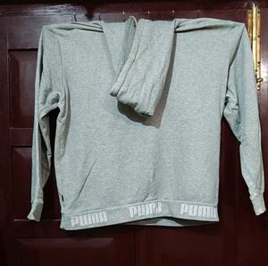 Men Puma Grey Hoodie