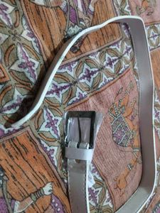 Stylish White Leather Belt