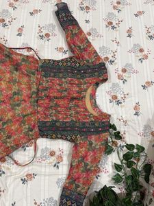 Floral party wear ethnic frock