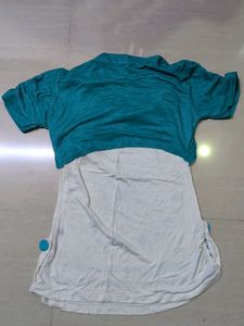 Stylish Teal &amp; White Top