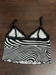 Black &amp; White Swirl Print Cami Top