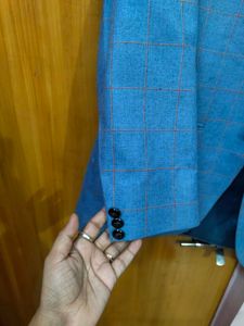 Stylish Blue Checked Blazer wth pant