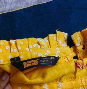 party wear yellow one piece/kurta