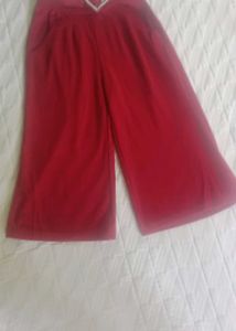 Red Palazzo Pants .used only once for occasion.