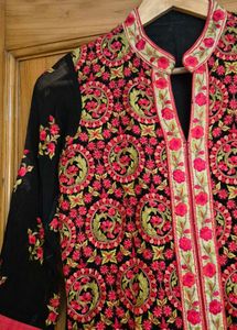 set of 3 Elegant Pink Kurta with Gold Embroidery