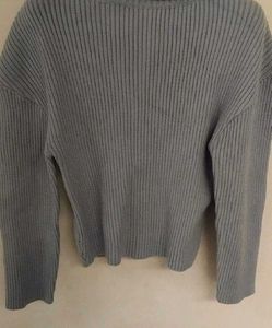 Ribbed Knit Light Blue Sweater