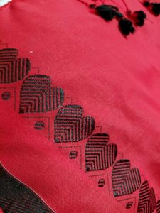 Red Saree with Black Border