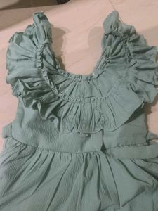 Flowy Ruffled Teal Dress