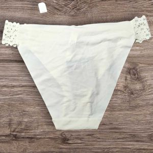 Etam Luxurious White Lace Trim Briefs