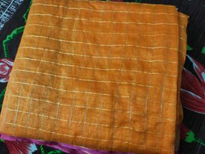 Elegant Orange Silk Saree
