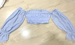 Ruffled Off-Shoulder Crop Top