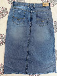 Denim Skirt With Slit