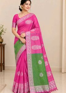 Beautiful Pink & Green Saree