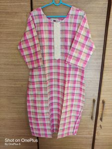 Pure Cotton Kurta With Embroidery
