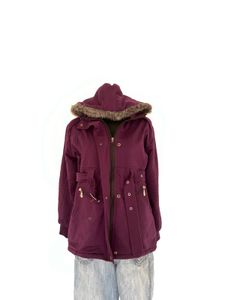 Purple Hooded Winter Coat