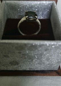 Elegant Black Stone pure silver Ring