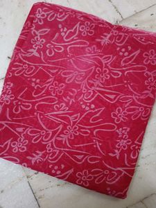 Beautiful Pink Floral Print Saree