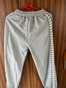 Gray Sweatpants with Heart Detail