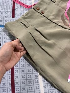 High-Waisted Pleated Trousers(Length-27/half)