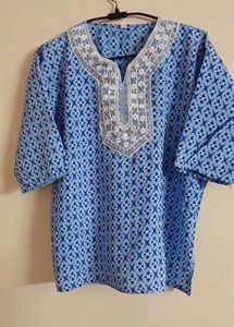 3 Printed Kurta with Neck Embellishment