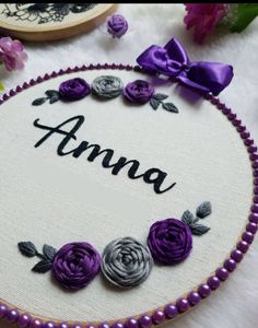 Hand Embroidered Name Hoop 🪡