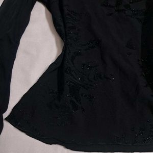 Y2k Vintage Gothic Sparkly Dark Romance Black Top