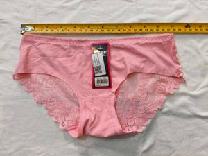 Pink Lace Trim Briefs