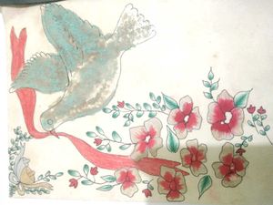 Unique Artwork Og Load Hanuman And Dove Bird