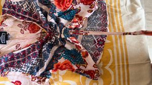 Floral Print Tie Front Top