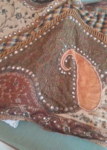 Bohemian Patchwork Scarf with Fringes