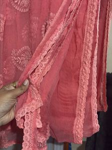 Elegant Pink Chiffon Dupatta