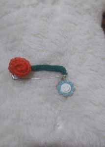 Crocheted Flower &amp; Panda Brooches