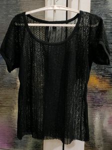 combo of 2 Black Net Top and shrug