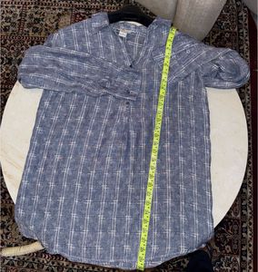 🇨🇳 imported Blue Plaid Tunic Shirt