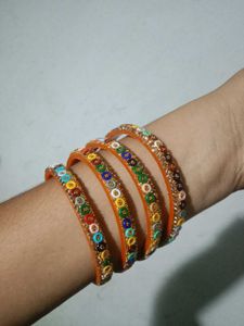Charminar bangles, Vibrant Beaded Bangles Set