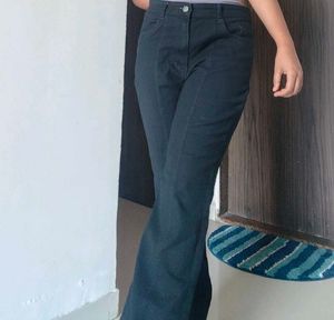 Flared Jeans with Raw Hem
