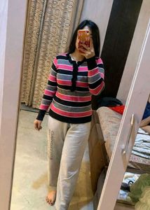 Striped Knit Top and pant woolen