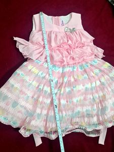 Girls Party Wear Frok Pink