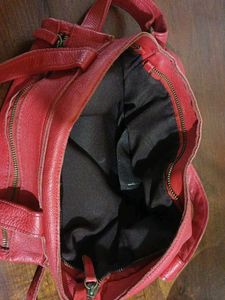 Chic Red Leather Handbag