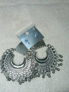 Bohemian Oxidized Jhumka Earrings