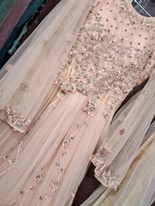Elegant Peach Embroidered Anarkali