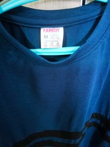 New Round Neck Cotton Blue T Shirt