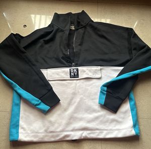 DKNY Colorblock Half-Zip Sweater