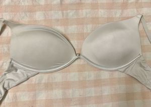 Elegant White Silver Bra