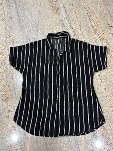 Stylish Black & White Striped Shirt