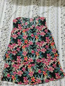 Tropical Floral Tiered Tunic Top